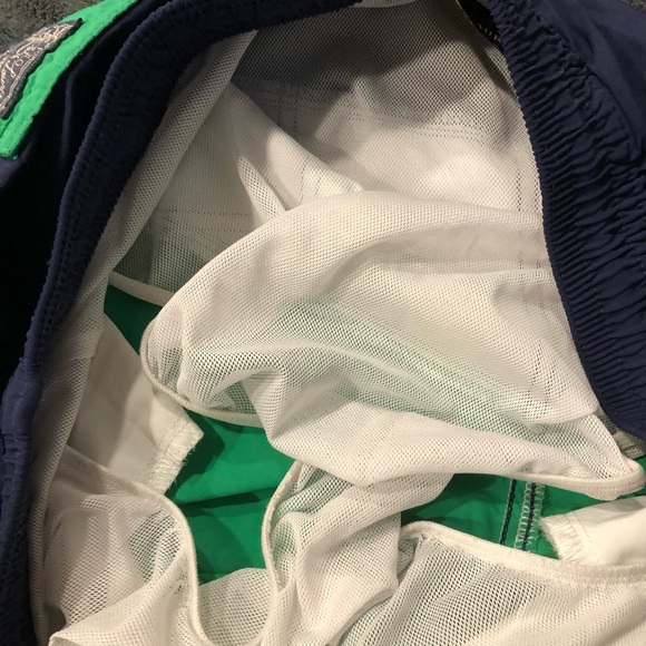 Ralph Lauren Blue and Green Striped Swim Trunks - Picture 5 of 11